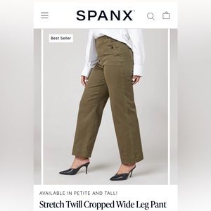 SPANX- Stretch Twill Cropped Wide Leg Pant
Darkened Olive / Petite / S